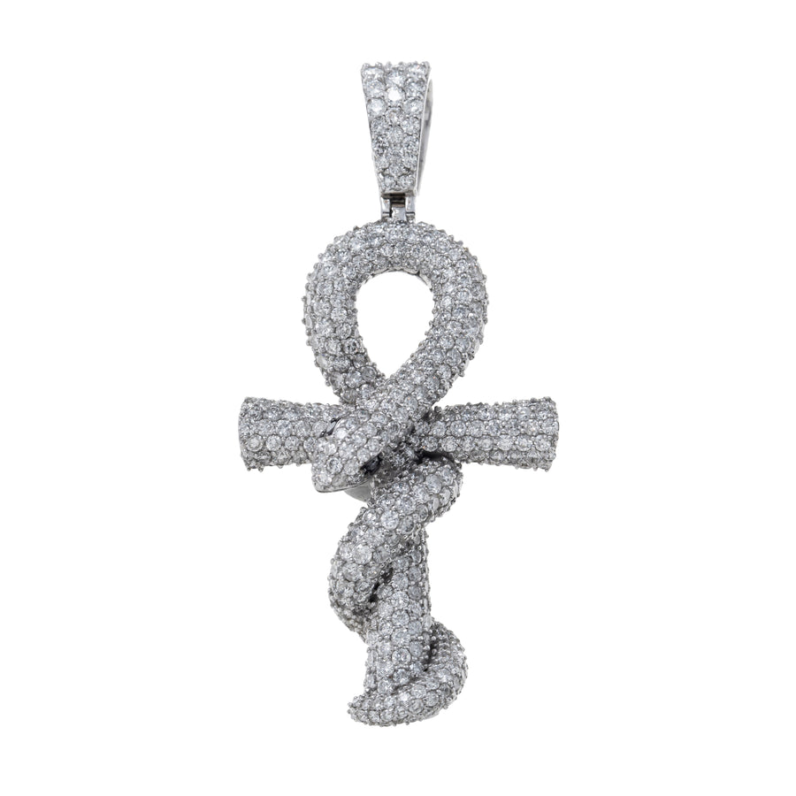 Yellow 14k Yellow Gold Diamond Snake Ankh 3 Ctw