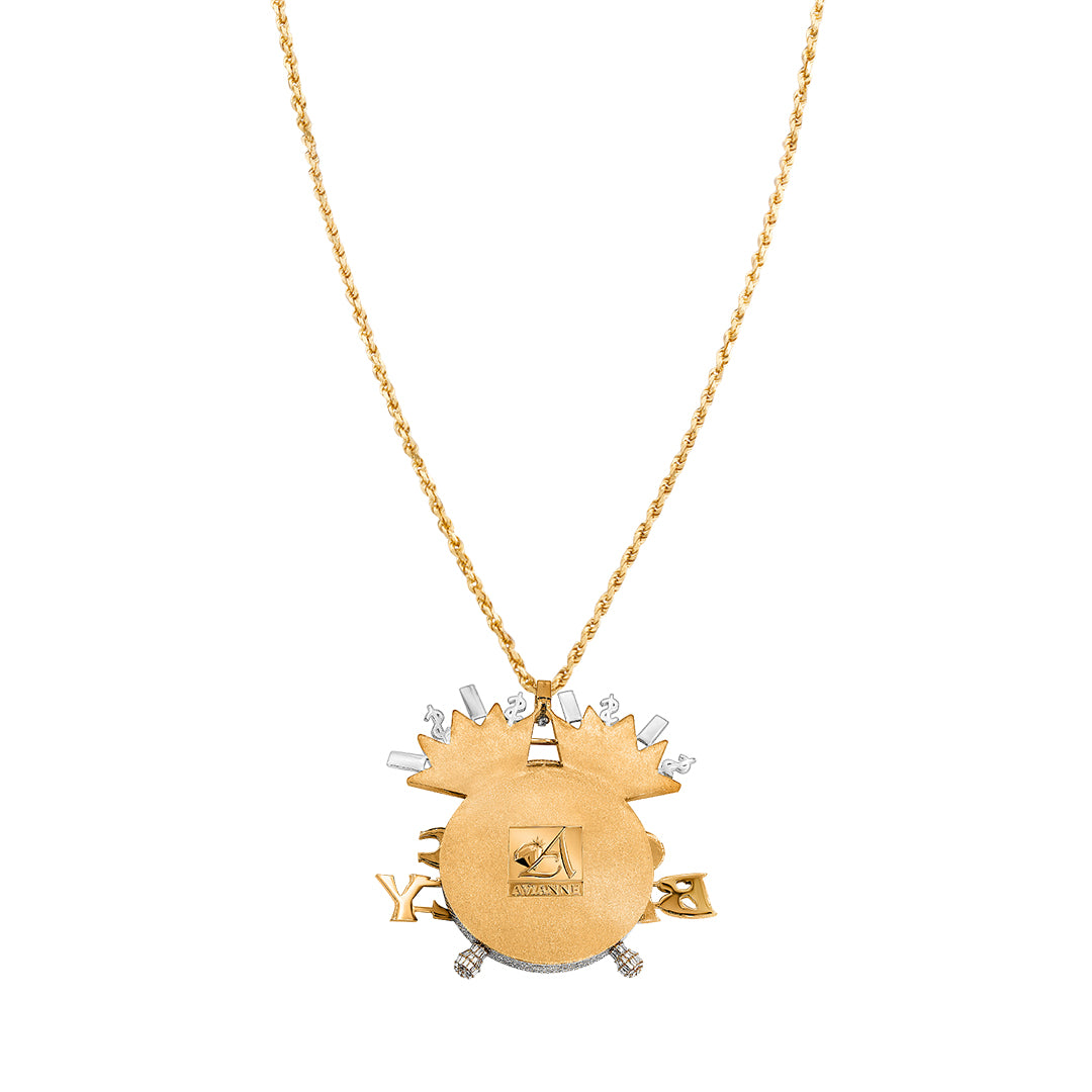 rose and white diamond Clock pendant 36.53 ctw