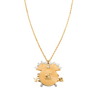 Thumbnail for rose and white diamond Clock pendant 36.53 ctw