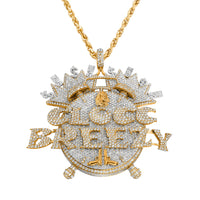 Thumbnail for rose and white diamond Clock pendant 36.53 ctw