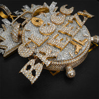 Thumbnail for rose and white diamond Clock pendant 36.53 ctw