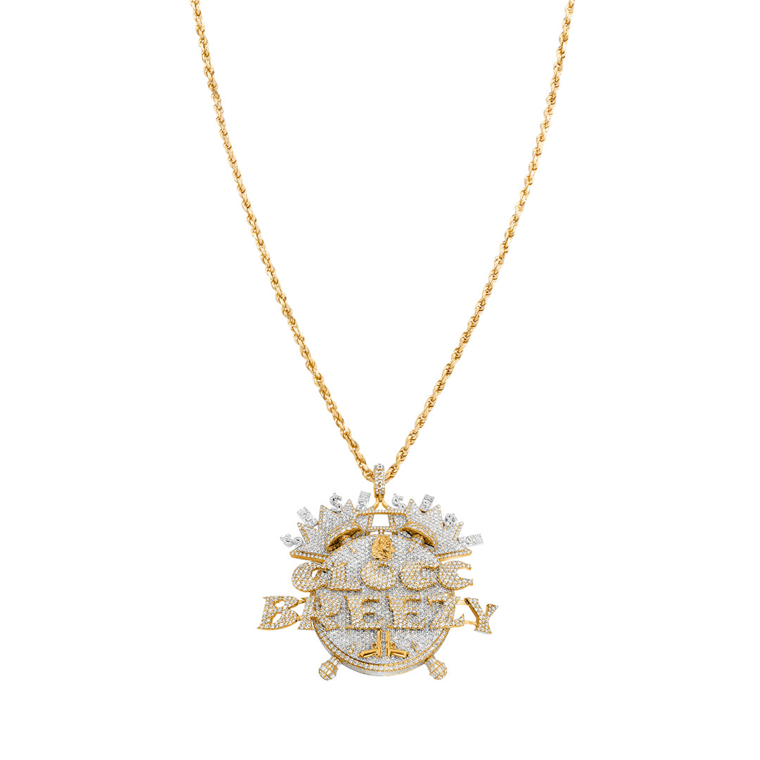 rose and white diamond Clock pendant 36.53 ctw
