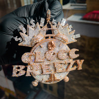 Thumbnail for rose and white diamond Clock pendant 36.53 ctw