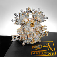 Thumbnail for rose and white diamond Clock pendant 36.53 ctw