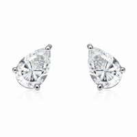 Thumbnail for 14k Gold Fancy Yellow Lab Diamond Pear Shaped Stud Earrings 3.65 CTW