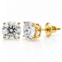 Thumbnail for 14K Yellow Gold Lab Diamond Round Brilliant Solitaire Stud Earrings 4.33 CTW