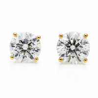 Thumbnail for 14K Yellow Gold Lab Diamond Round Brilliant Solitaire Stud Earrings 4.33 CTW