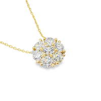 Thumbnail for 14K White Solid Gold Womens Diamond Cluster Necklace 2.40 Ctw