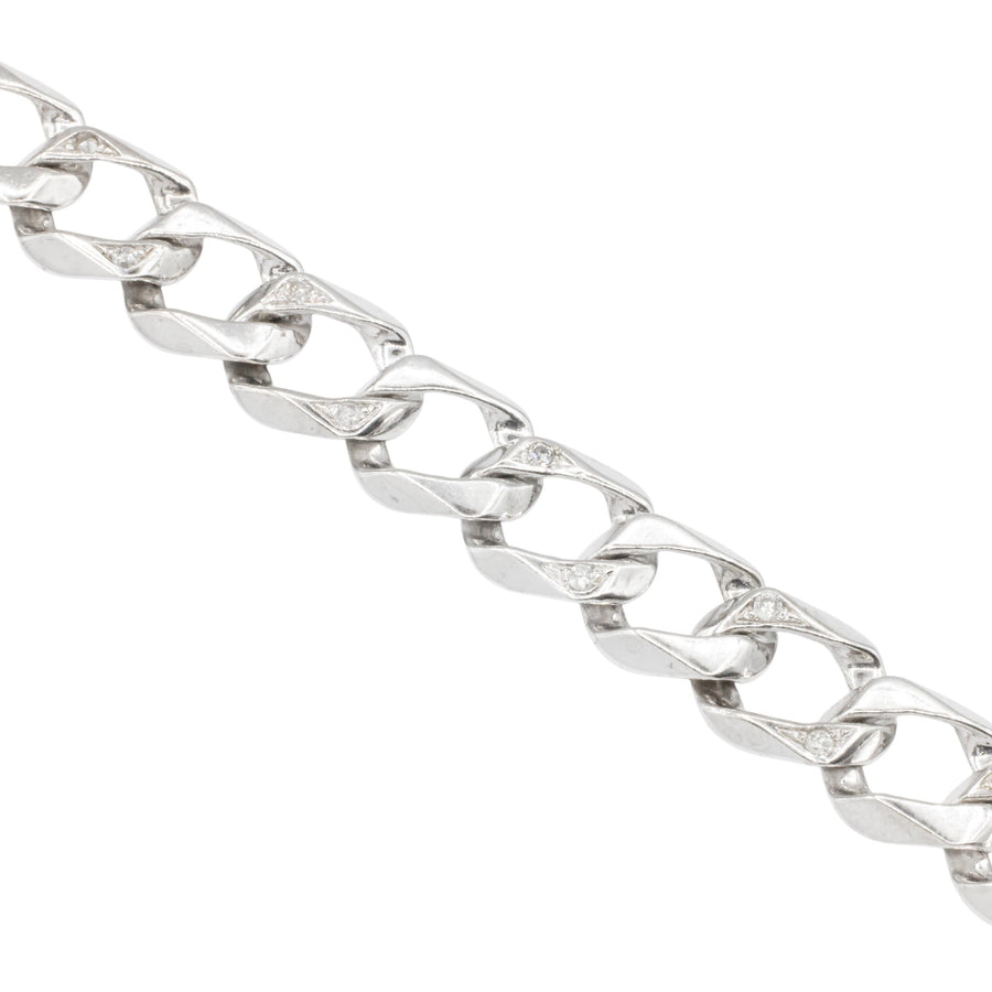 14k Two Tone Diamond Cuban Bracelet 0.82 ctw
