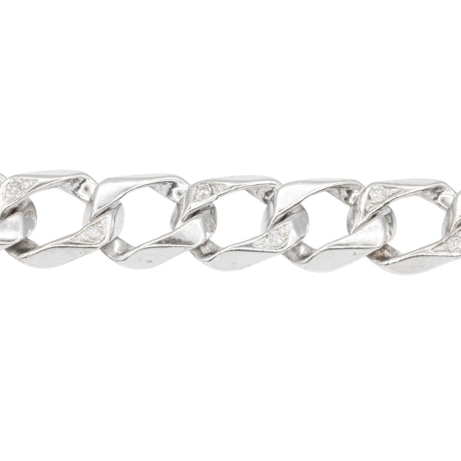 14k Two Tone Diamond Cuban Bracelet 0.82 ctw