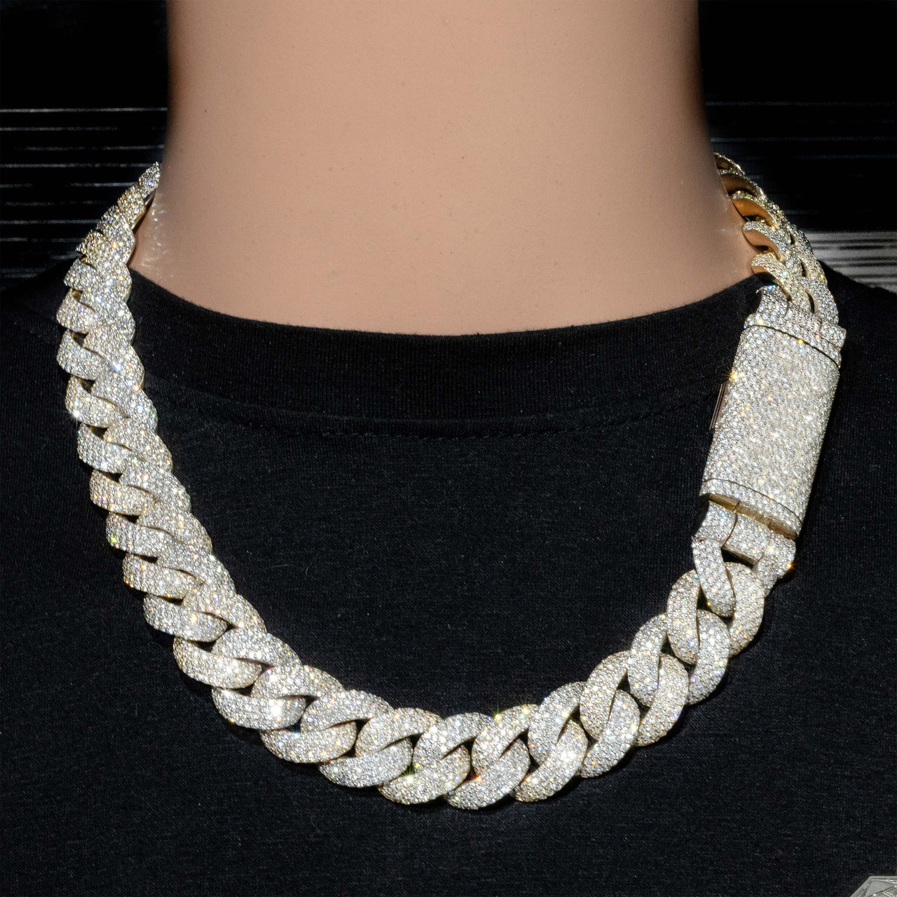 10k Two-Tone Gold Mens Diamond Cuban Chain 60.29 Ctw