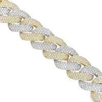 Thumbnail for 10k Two-Tone Gold Mens Diamond Cuban Chain 60.29 Ctw