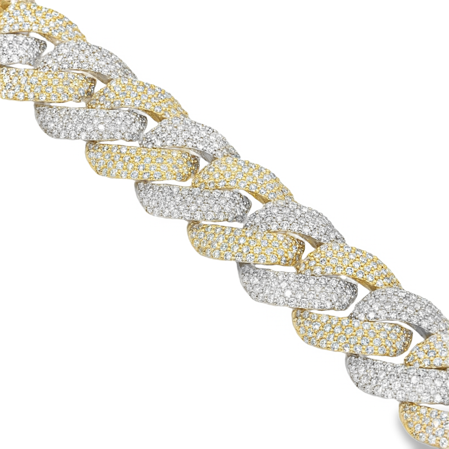 10k Two-Tone Gold Mens Diamond Cuban Chain 60.29 Ctw