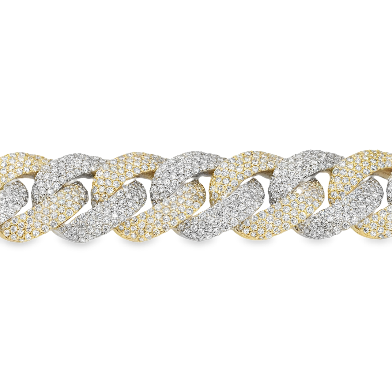 10k Two-Tone Gold Mens Diamond Cuban Chain 60.29 Ctw