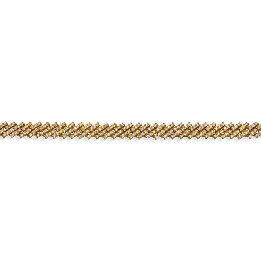 14k Gold Diamond Cuban Chain 3.62 Ctw 7mm