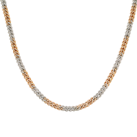 Thumbnail for 14k Two-Tone White & Rose Gold Diamond Cuban Chain 4.80ctw
