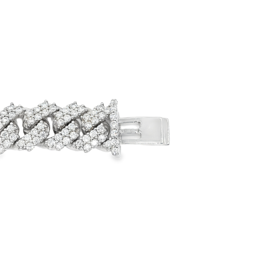 14k White Gold Lab Diamond Cuban Chain 8.5mm 8.49 ctw