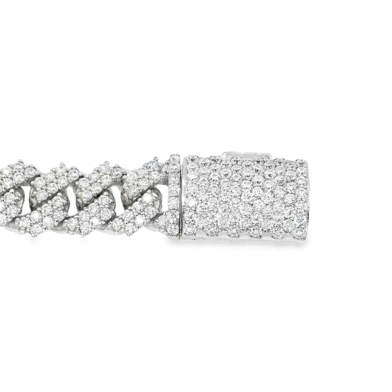 14k White Gold Lab Diamond Cuban Chain 8.5mm 8.49 ctw