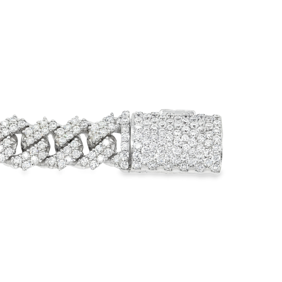 14k White Gold Lab Diamond Cuban Chain 8.5mm 8.49 ctw