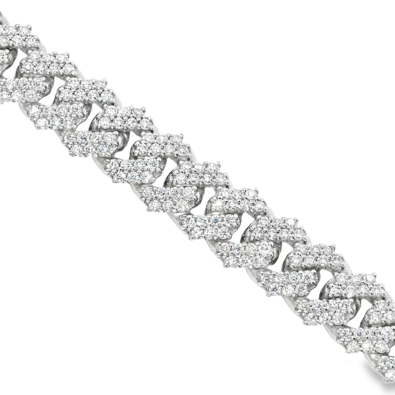 14k White Gold Lab Diamond Cuban Chain 8.5mm 8.49 ctw