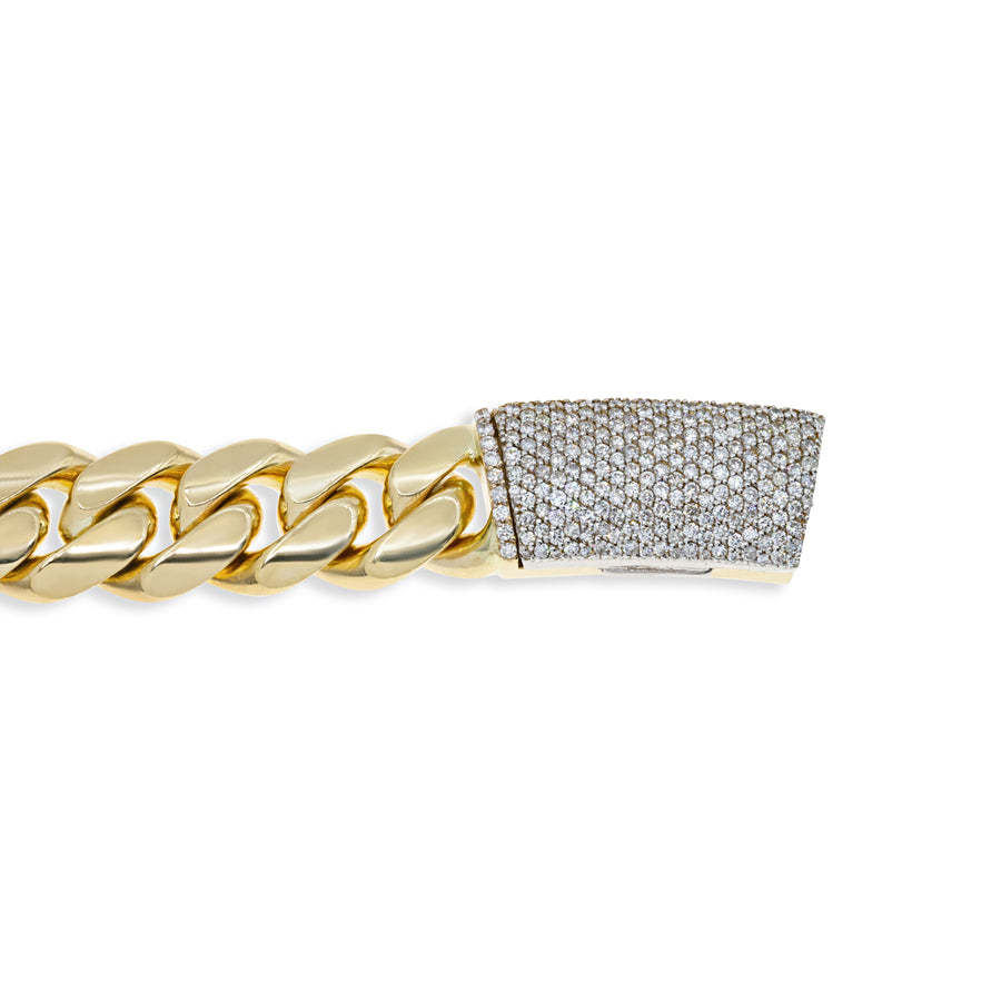 Copy of 14k Yellow Gold Diamond Cuban Necklace 17.62 Ctw