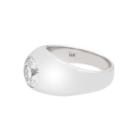 Thumbnail for 14K White Gold Bezel-Set 3CT FL VVS Lab Grown Diamond Dome Ring