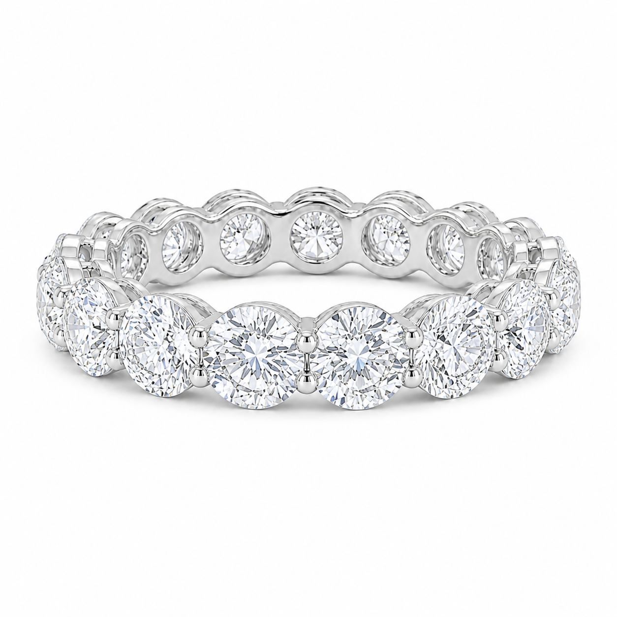 14K Gold Round Lab Diamond Eternity Band