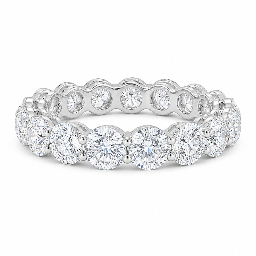 14K Gold Round Lab Diamond Eternity Band