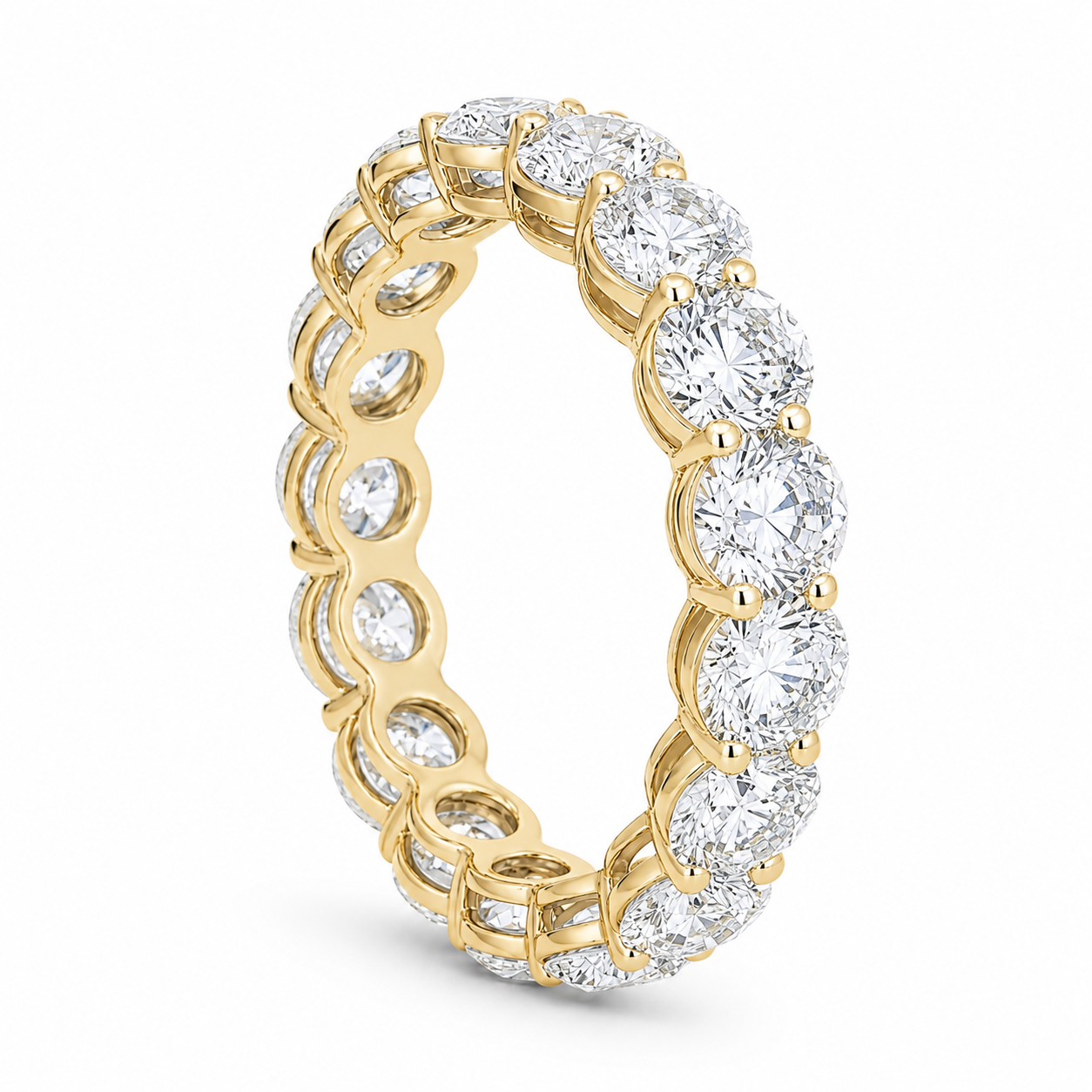 14K Gold Round Lab Diamond Eternity Band