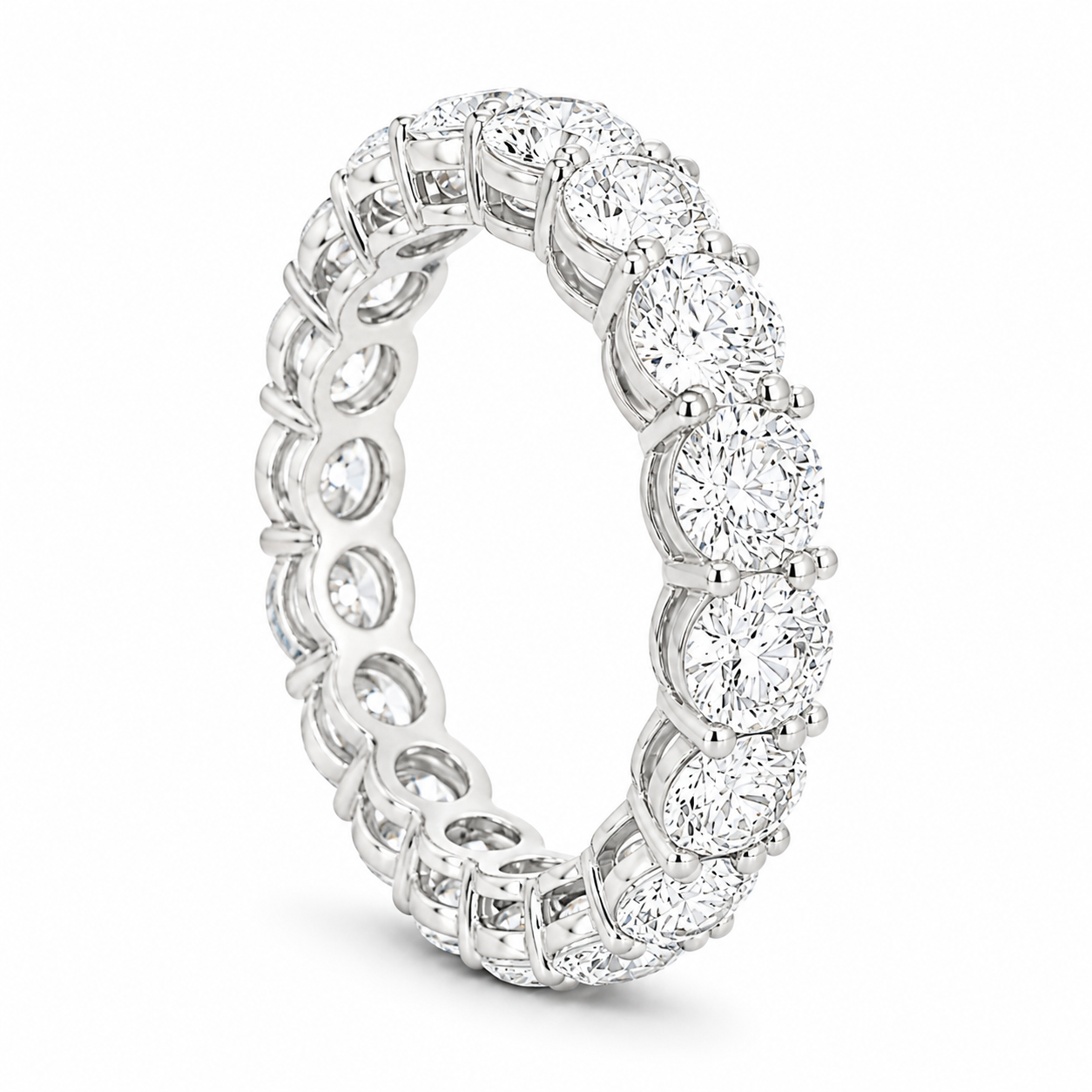 14K Gold Round Lab Diamond Eternity Band