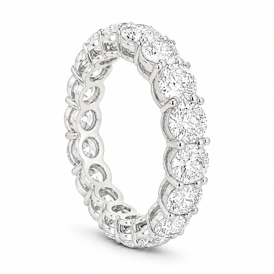 14K Gold Round Lab Diamond Eternity Band