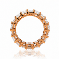 Thumbnail for 14K Rose Gold Lab Diamond Emerald Cut Shared Prong Eternity Band 9.3 CTW
