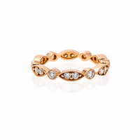 Thumbnail for 14K Rose Gold Lab Diamond Marquise and Round Milgrain Eternity Band 0.58 CTW