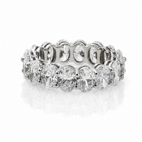 Thumbnail for 14K White Gold Lab Diamond Oval Cut Shared Prong Eternity Band 7.54 CTW