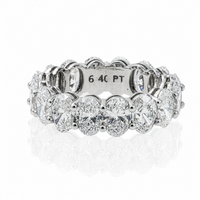 Thumbnail for 14K White Gold Lab Diamond Oval Cut Shared Prong Eternity Band 7.54 CTW