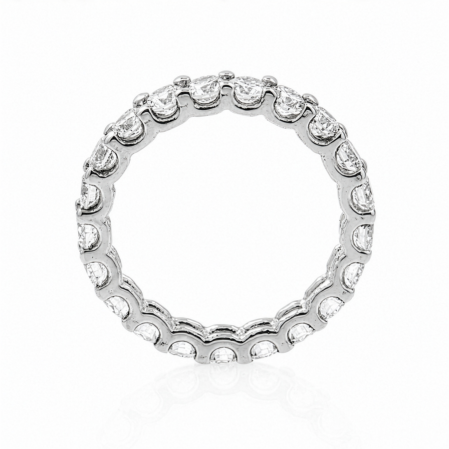14K White Gold Lab Diamond Round Brilliant Shared Prong Eternity Band 2.58 CTW