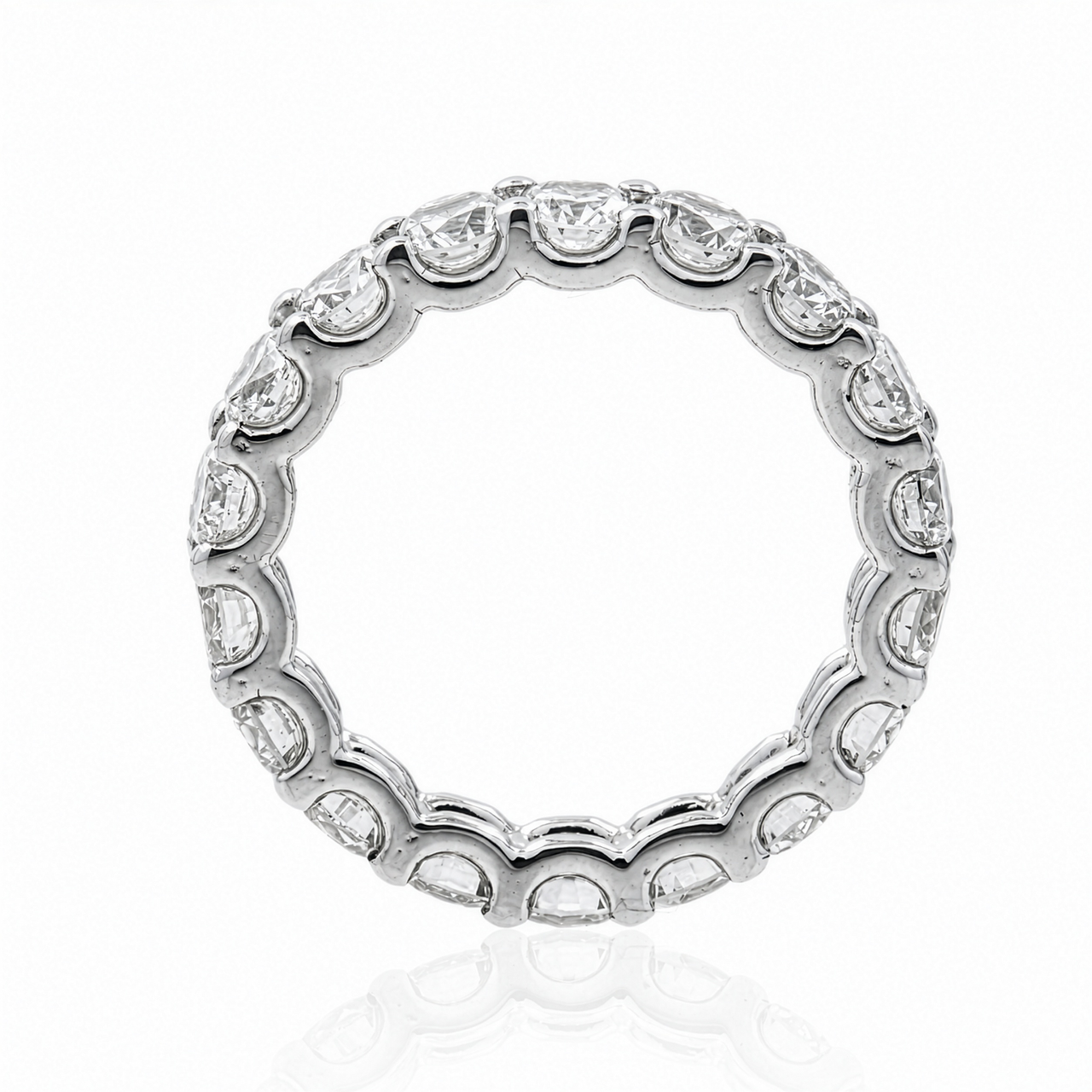 14K White Gold Lab Diamond Round Brilliant Shared Prong Eternity Band 3.64 CTW