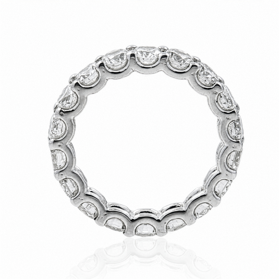 14K White Gold Lab Diamond Round Brilliant Shared Prong Eternity Band 3.64 CTW