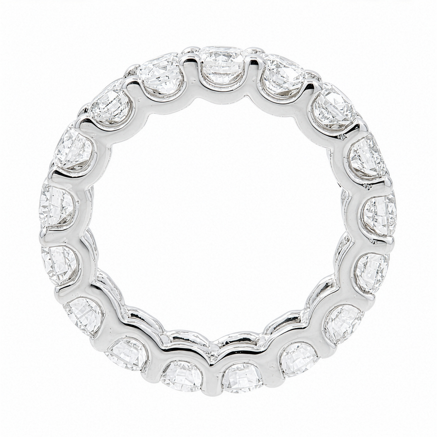 14K White Gold Lab Diamond Round Brilliant Shared Prong Eternity Band 4.74 CTW