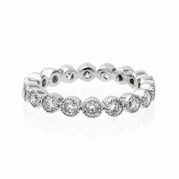 Thumbnail for 14K White Gold Lab Diamond Round Milgrain Eternity Band 1.31 CTW