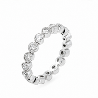 Thumbnail for 14K White Gold Lab Diamond Round Milgrain Eternity Band 1.31 CTW