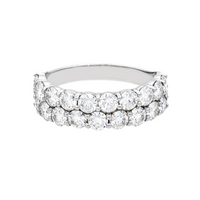 Thumbnail for 14K White Gold Two-Row Lab Diamond Band Ring 6.00 CTW
