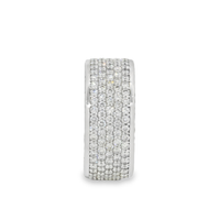 Thumbnail for 14K White Solid Gold Large Mens Diamond Pave Eternity Ring Band 3.70 Ctw
