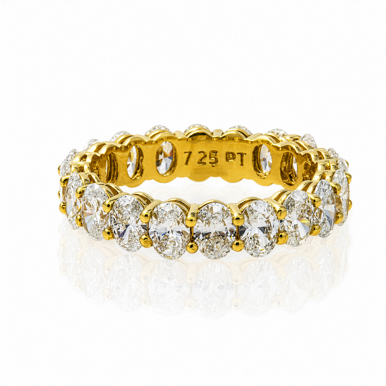 14K Yellow Gold Lab Diamond Oval Cut Eternity Band 4.35 CTW