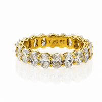 Thumbnail for 14K Yellow Gold Lab Diamond Oval Cut Eternity Band 4.35 CTW