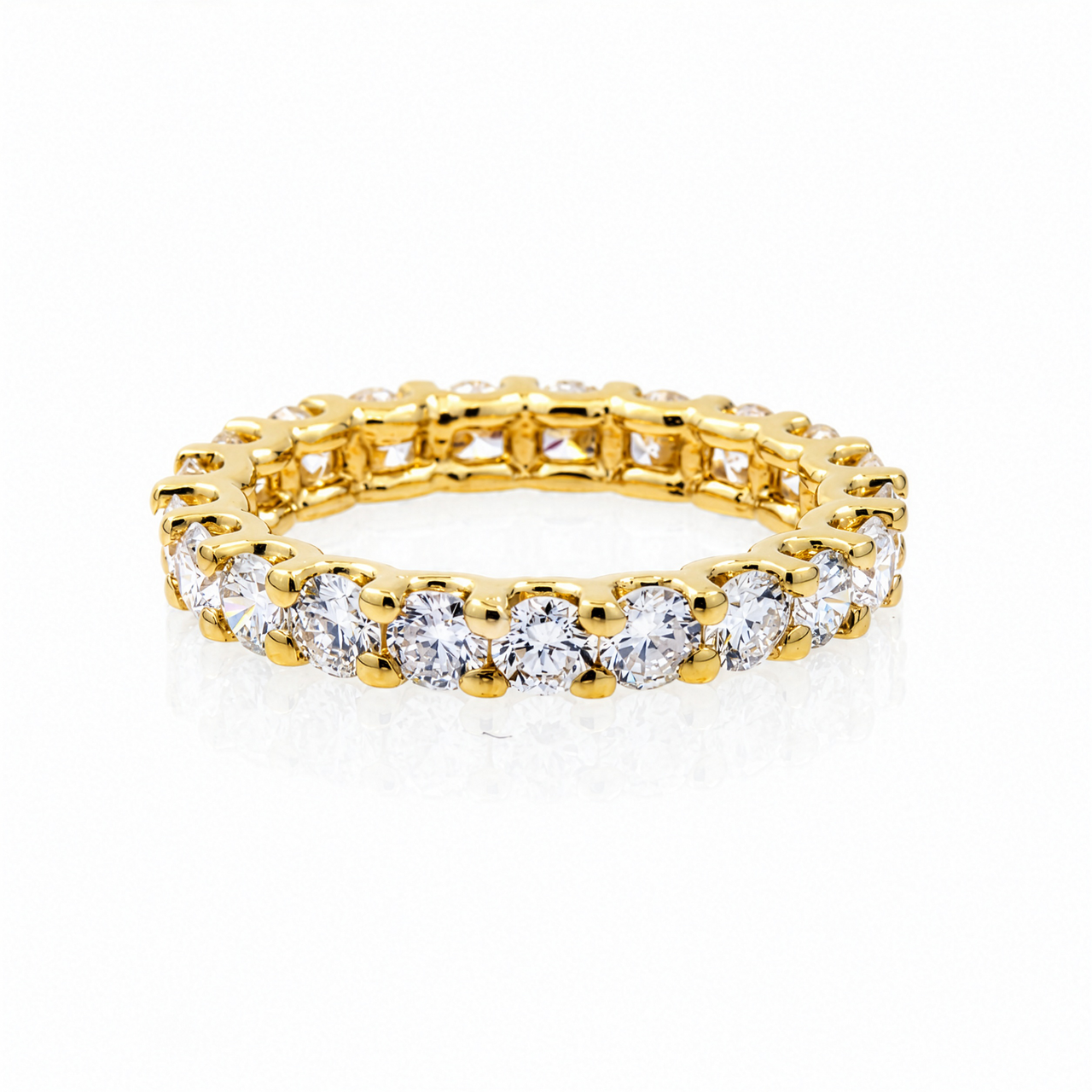 14K Yellow Gold Lab Diamond Round Brilliant Shared Prong Eternity Band 2.34 CTW
