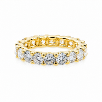 Thumbnail for 14K Yellow Gold Lab Diamond Round Brilliant Shared Prong Eternity Band 3.49 CTW