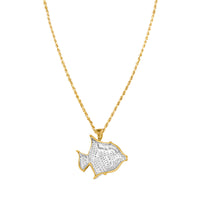 Diamond Fish Chain 14k Yellow Gold Diamond Fish Pendant 2.50 ctw – Avianne Jewelers