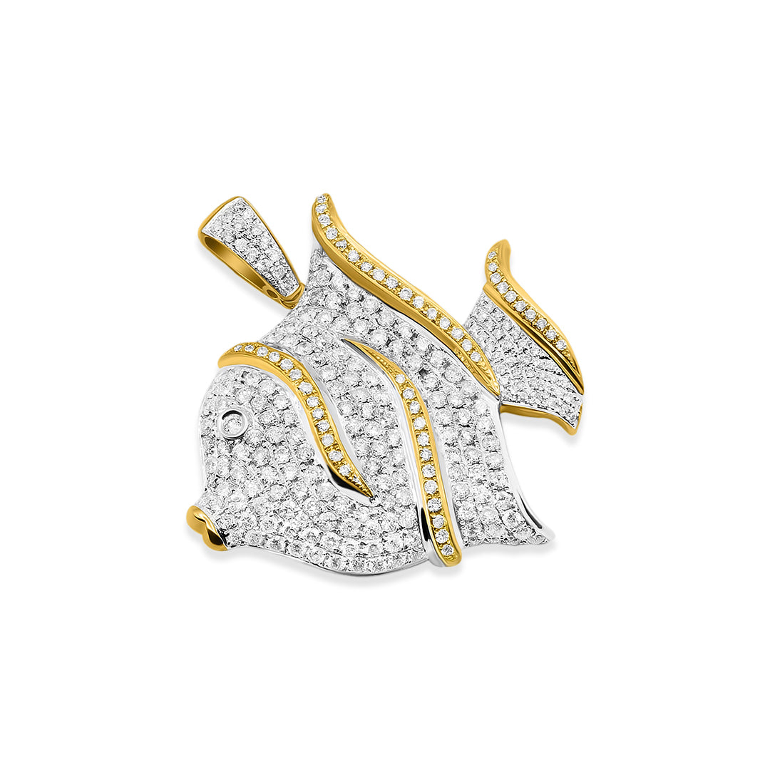 Diamond Fish Chain 14k Yellow Gold Diamond Fish Pendant 2.50 ctw – Avianne Jewelers