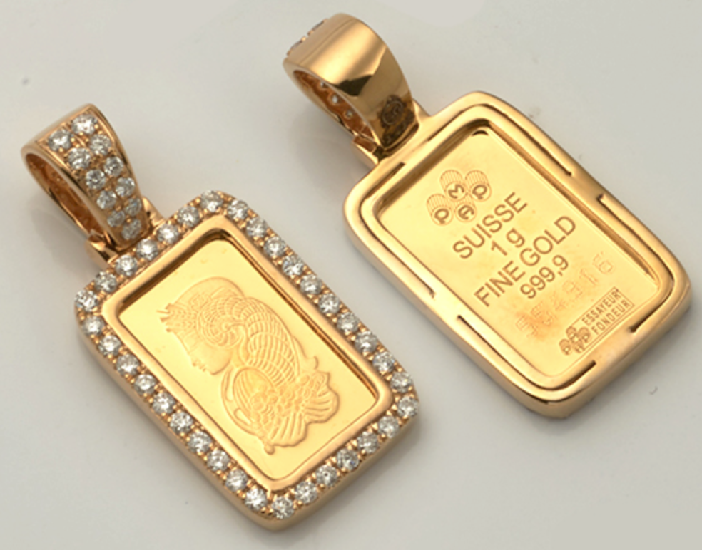 Diamond Necklace Solid Gold Bar Necklace 14k Yellow Gold Diamond